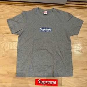 Supreme bandana box logo tee heather grey size medium